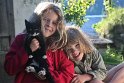 cat and two girls, Austria